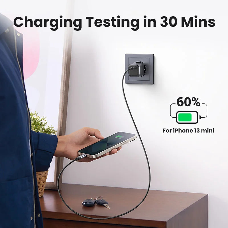 Gan 30W Fast Charger for Iphone 16 15 14 Pro PD3.0 Charger for Ipad Pro Tablet Samsung Xiaomi Type C Phone USB Charger