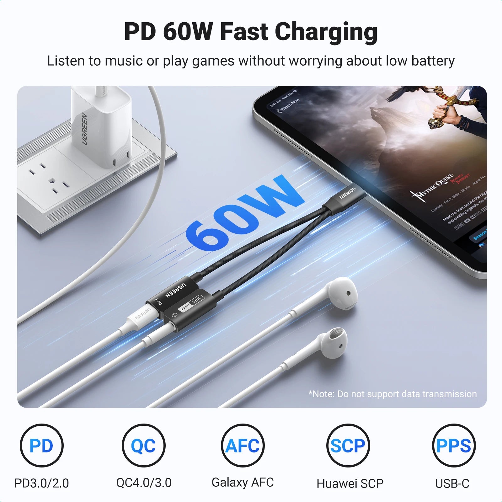 USB Sound Card Type C to 3.5Mm AUX Cable Adapter Earphone Converter DAC Chip PD QC Charging Sound Card for Headset