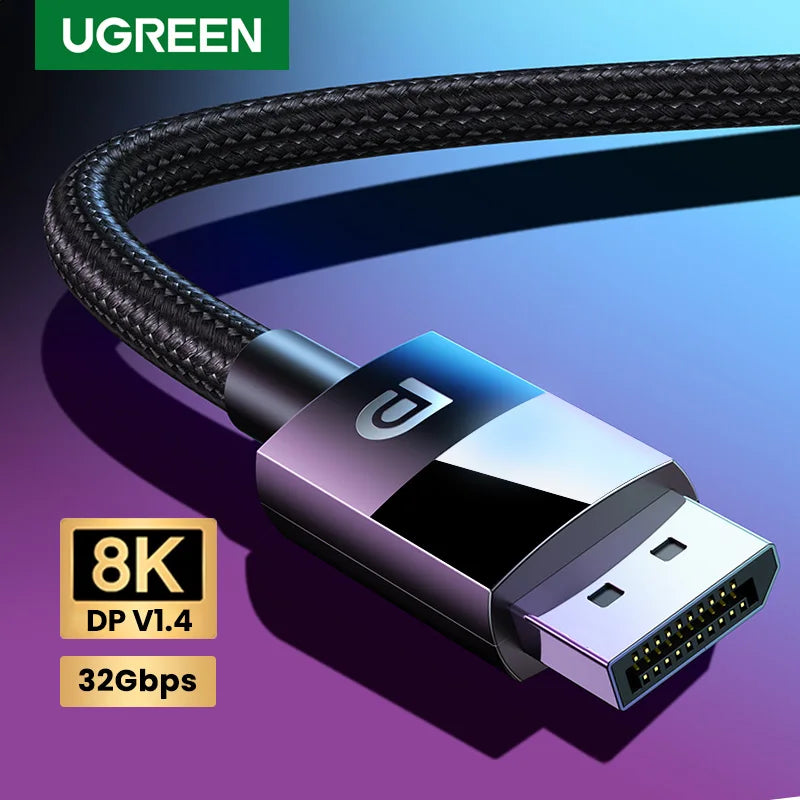 8K Displayport 1.4 Cable for TV 4K 144/165Hz 32.4Gbps Displayport to DP for PC Computer Gaming Monitor Projector DP Cable