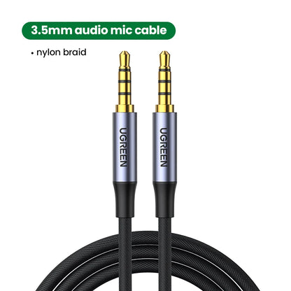 3.5Mm Aux Cable 4 Pole TRRS 4-Conductor Auxiliary Male to Male Stereo Jack Hifi Support Microphone Function Audio Cable