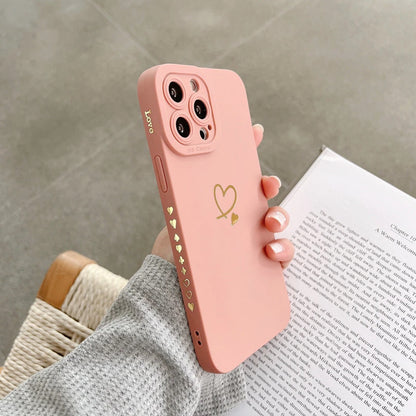Shockproof Women Silicone Heart Case for Iphone 11 12 13 14 Pro Max XR 7 8 Plus