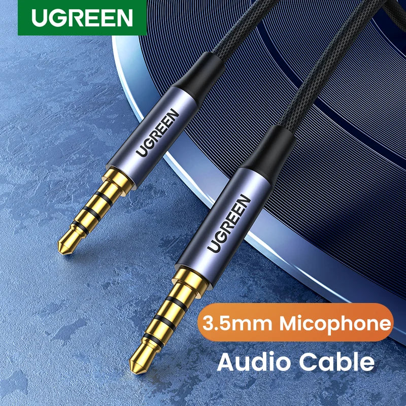 3.5Mm Aux Cable 4 Pole TRRS 4-Conductor Auxiliary Male to Male Stereo Jack Hifi Support Microphone Function Audio Cable