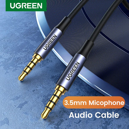 3.5Mm Aux Cable 4 Pole TRRS 4-Conductor Auxiliary Male to Male Stereo Jack Hifi Support Microphone Function Audio Cable
