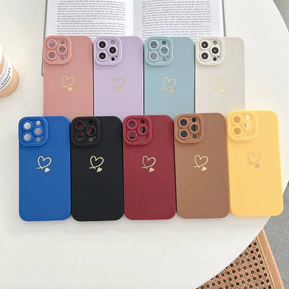 Shockproof Women Silicone Heart Case for Iphone 11 12 13 14 Pro Max XR 7 8 Plus