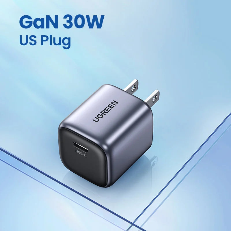 Gan 30W Fast Charger for Iphone 16 15 14 Pro PD3.0 Charger for Ipad Pro Tablet Samsung Xiaomi Type C Phone USB Charger