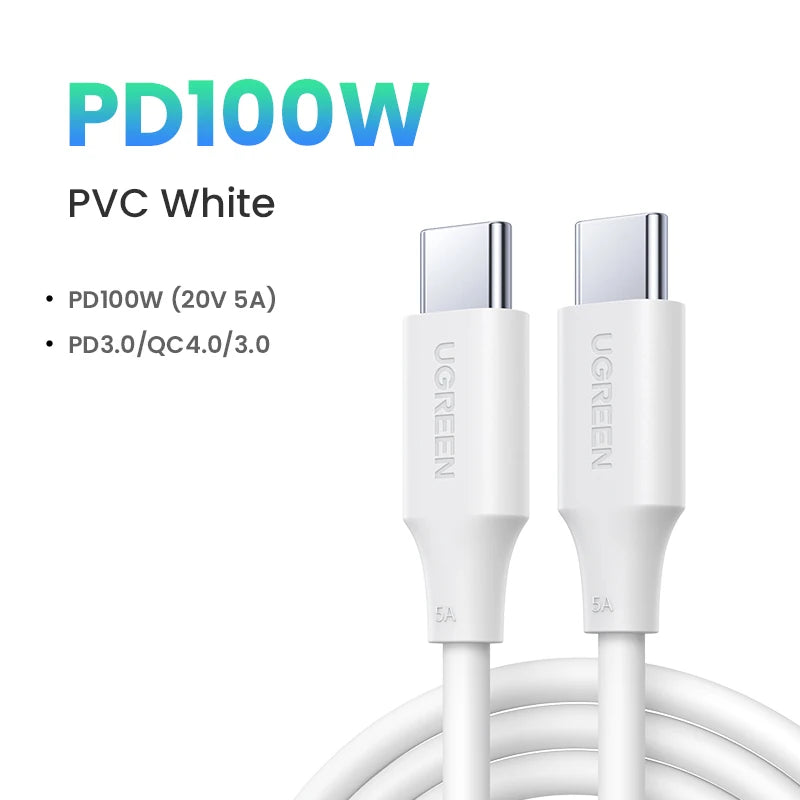 USB Type C to Type C PD100W Fast Charging Cable QC 4.0 for Macbook Samsung Huawei USB C to USB C 100W USB Type C Cable