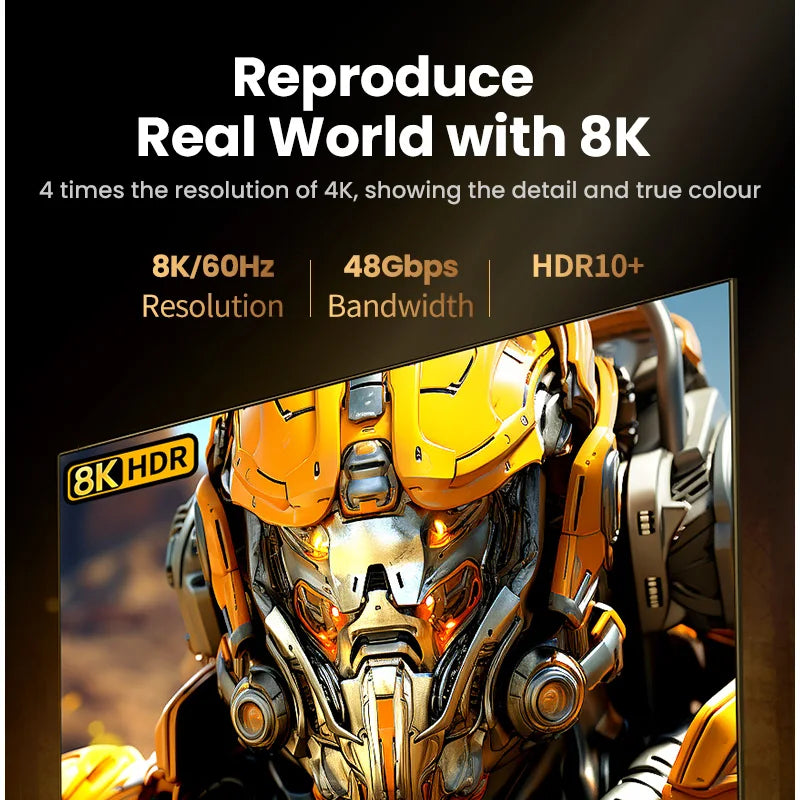 HDMI Cable 8K/60Hz for PS5 Xiaomi TV Box Ultra High Speed Certified 8K@60Hz Cable 48Gbps Dolby Vision HDCP2.3