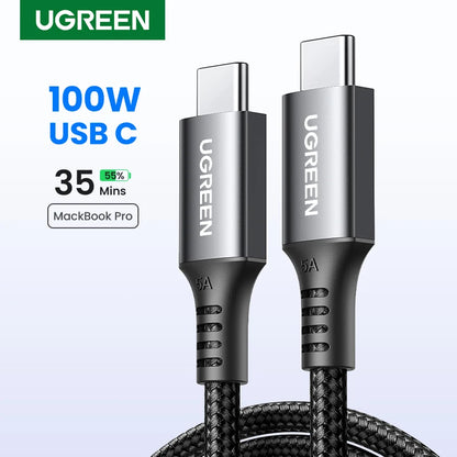 USB Type C to Type C PD100W Fast Charging Cable QC 4.0 for Macbook Samsung Huawei USB C to USB C 100W USB Type C Cable