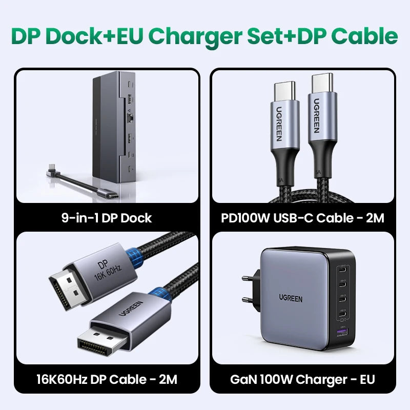 Steam Deck Docking Station 10Gbps USB-C to 4K120Hz Displayport Gigabit RJ45 PD100W TF/SD for PC Ipad Rog Ally/X Legion Go