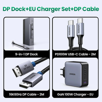 Steam Deck Docking Station 10Gbps USB-C to 4K120Hz Displayport Gigabit RJ45 PD100W TF/SD for PC Ipad Rog Ally/X Legion Go