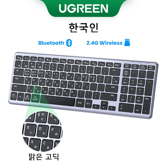 Keyboard Wireless Bluetooth 5.0 2.4G Russian/Korean/En 99 Keycaps for Macbook Ipad PC Tablet USB C Rechargeable Keyboard