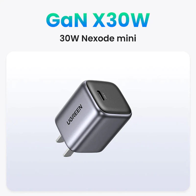 UGREEN Nexode Gan 30W Fast Charger for Iphone 14 13 USB C Charger for Ipad Pro，For Samsung，For Xiaomi PD Charger